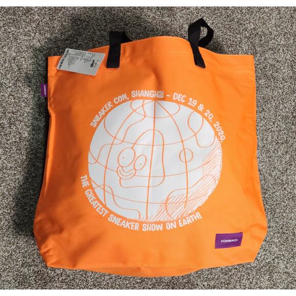 SneakerCon Shanghai 2020 Canvas tote Bag Orange - Picture 1 of 4